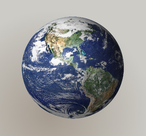 Typical representation of the Earth as sphere