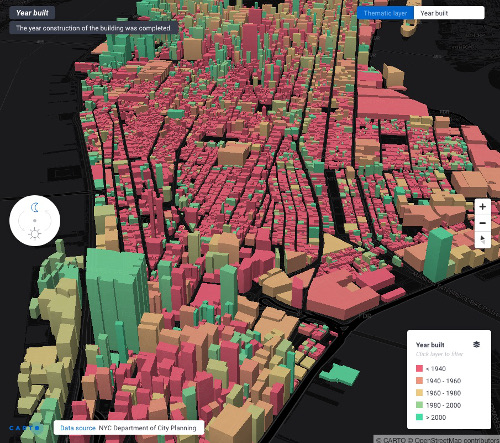 Mapa de edificios en Manhattan